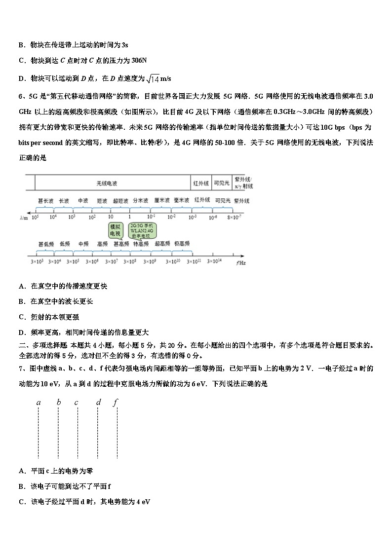 2023届成都市重点中学高三实战模拟考试物理试题第3页