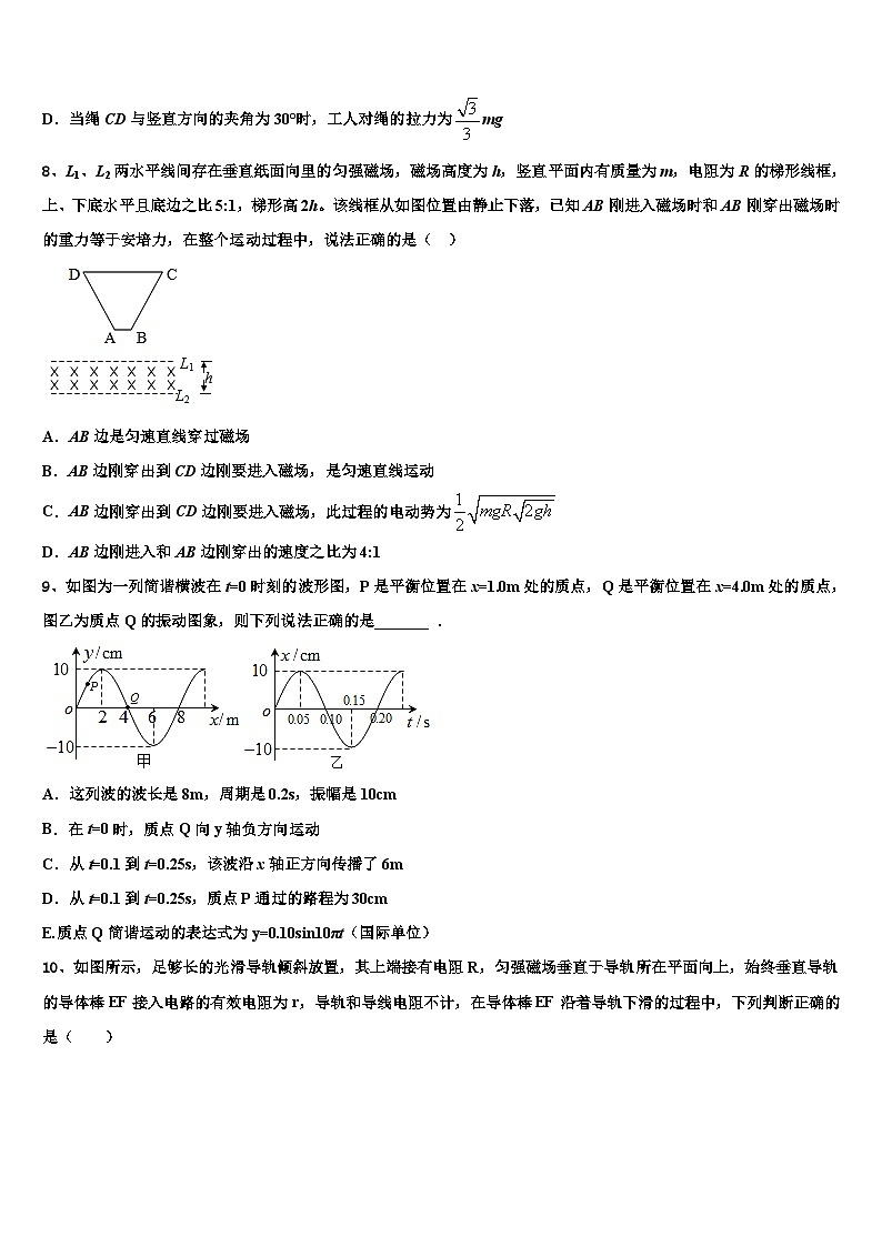 河北正定中学2023届高三下学期综合模拟考试物理试题第3页