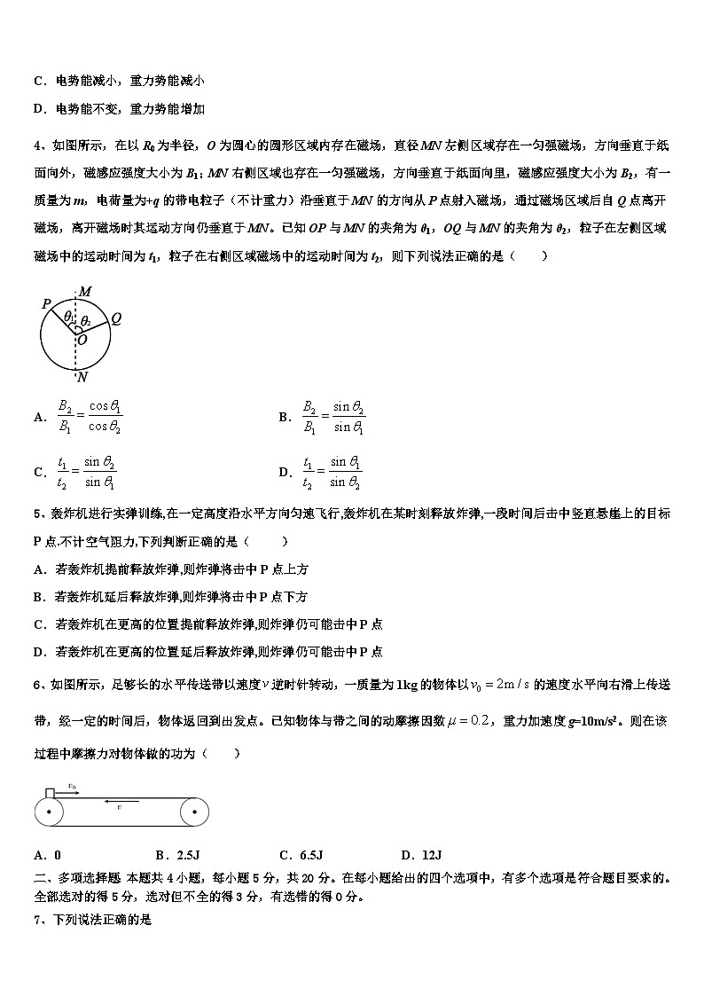 云南省鲁甸县2023届高三第一次高考模拟考试物理试题试卷第2页