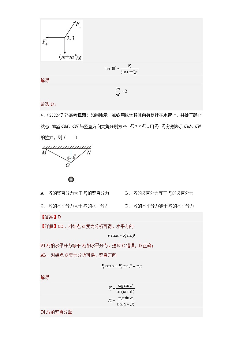 2019-2023年高考物理分类汇编 专题3 相互作用(解析版)第3页