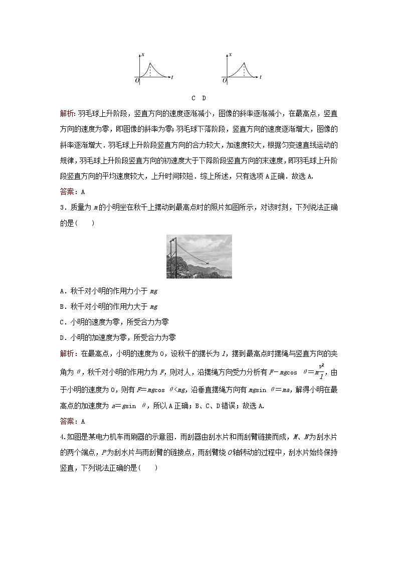 2023高考物理二轮专题复习与测试专题强化练四曲线运动02