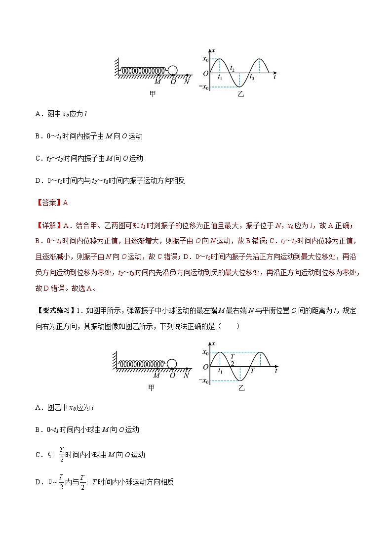 2.1 简谐运动-2023-2024学年高二物理上学期同步学案+典例+练习(人教版选择性必修第一册)02
