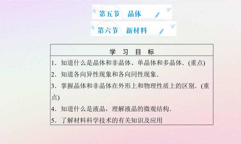 新教材2023高中物理第二章气体液体和固态第五节晶体第六节新材料课件粤教版选择性必修第三册02