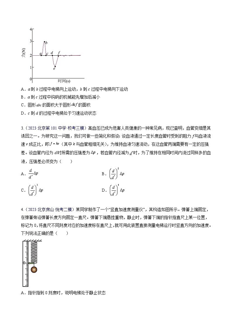 高考物理真題分項匯編 三年（2021-2023）專題03 牛頓運動定律（原卷版）第2頁