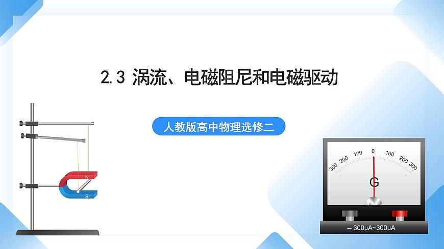 2.3 渦流、電磁阻尼和電磁驅(qū)動  課件 人教版高中物理選修二第1頁