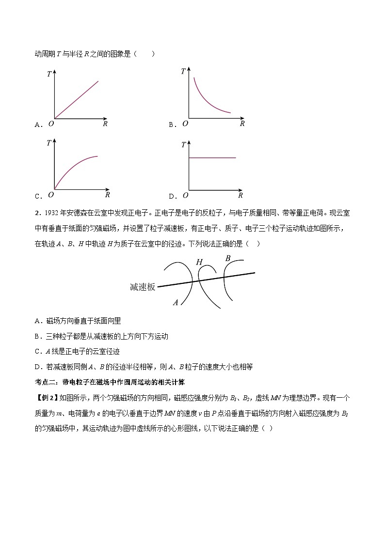 1.3 带电粒子在匀强磁场中的运动(原卷版)-高二物理下学期同步学案+典例+练习(人教版选择性必修2)第2页