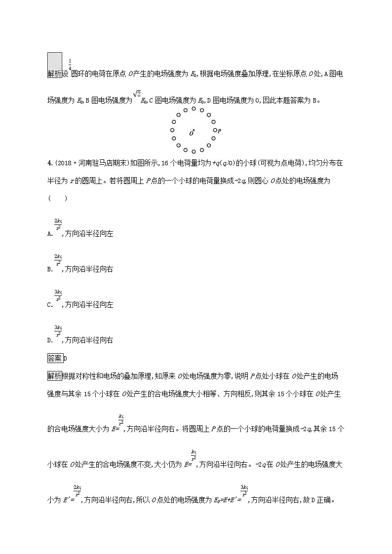 高考物理一轮复习考点规范练22电场力的性质 人教版(含解析)03