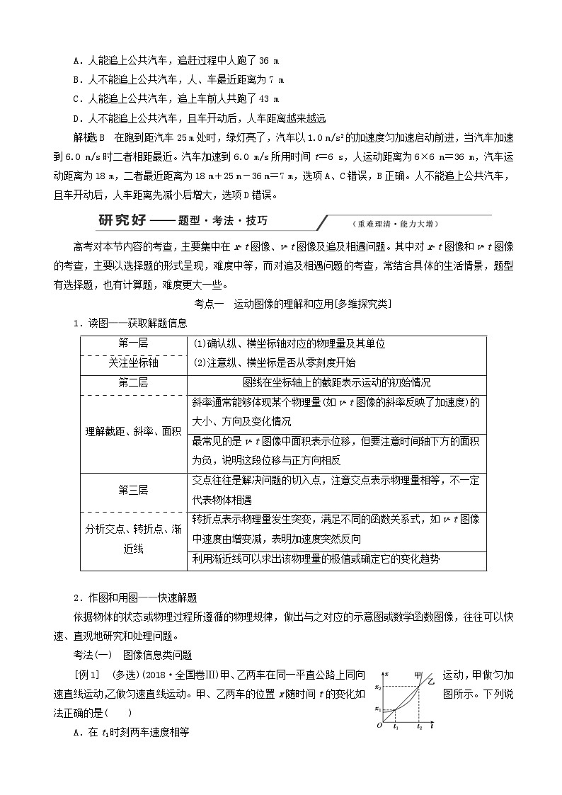 高考物理一轮复习第一章第3节运动图像追及和相遇问题讲义 含解析03
