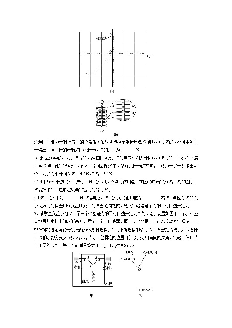2024届高考物理新一轮复习专题强化试卷:第二章 实验三 探究两个互成角度的力的合成规律02