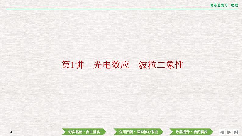 2024年高考物理第一轮复习课件:第十五章 第1讲 光电效应 波粒二象性04