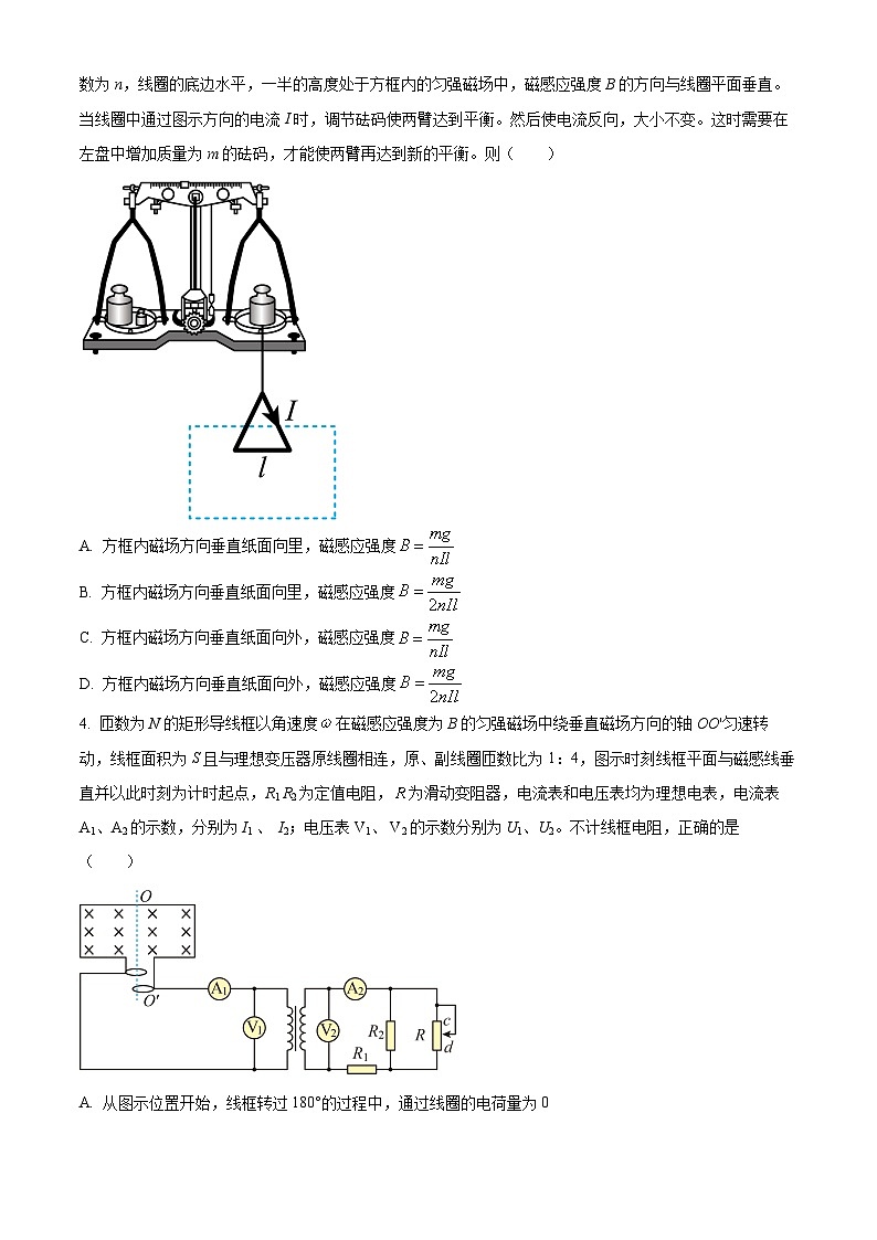重庆市长寿中学校2022-2023学年高三上学期12月月考物理试题(原卷版)第2页