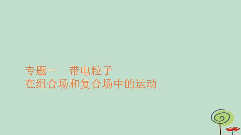 2023新教材高中物理第一章安培力与洛伦兹力专题一带电粒子在组合场和复合场中的运动作业课件新人教版选择性必修第二册01