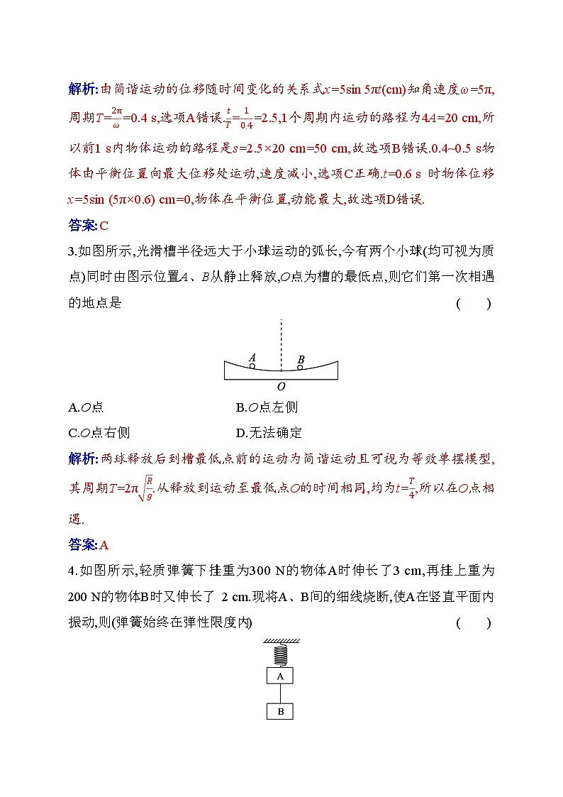 人教版高中物理選擇性必修第一冊(cè)第二章質(zhì)量評(píng)估含答案第2頁(yè)