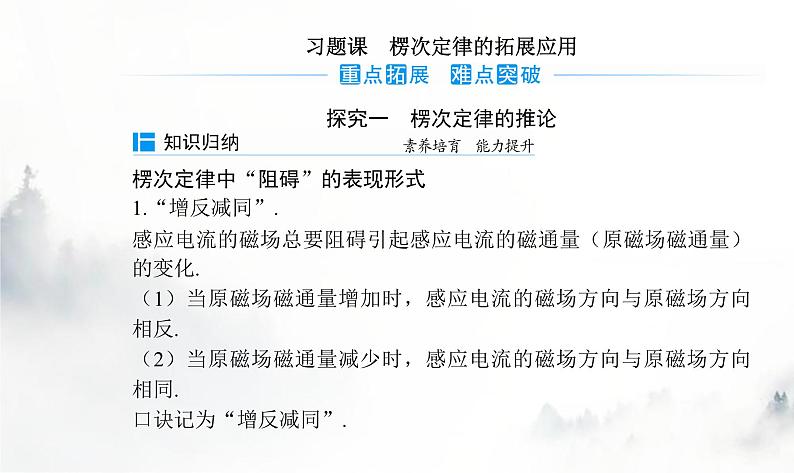 粤教版高中物理选择性必修第二册第二章习题课楞次定律的拓展应用课件第2页