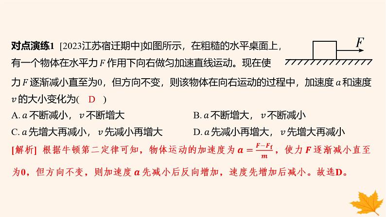 江苏专版2023_2024学年新教材高中物理第四章运动和力的关系重难专题10瞬时问题分析课件新人教版必修第一册第6页