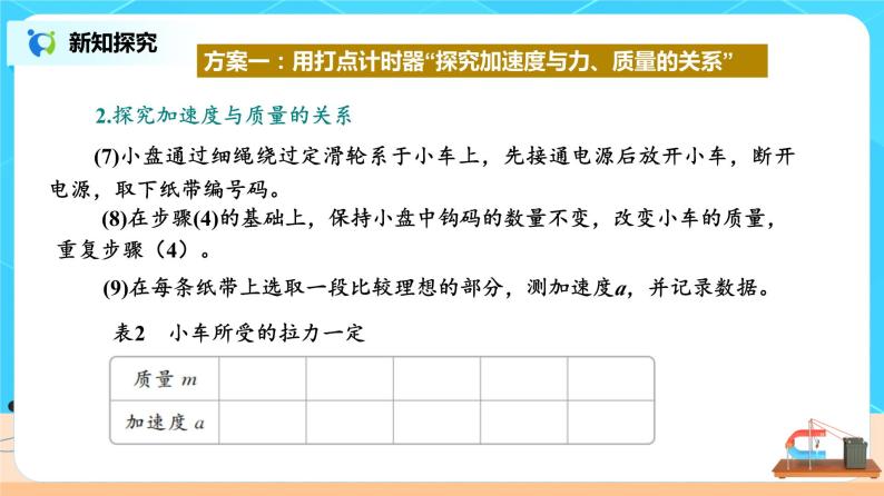 新教材 高中物理 必修一  4.2实验：探究加速度与力、质量的关系 课件+教案+练习(含答案)08