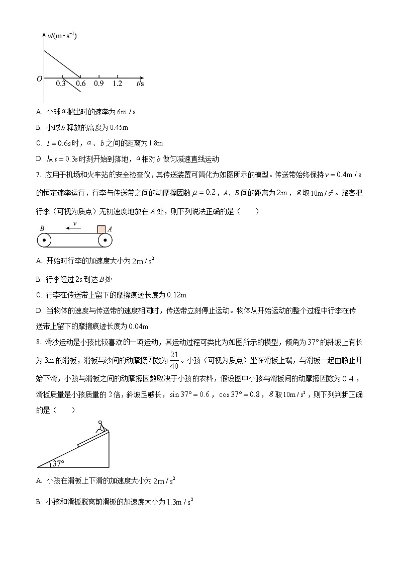 2024届四川省绵阳南山中学高三上学期零诊考试理综物理试题 Word版无答案第3页