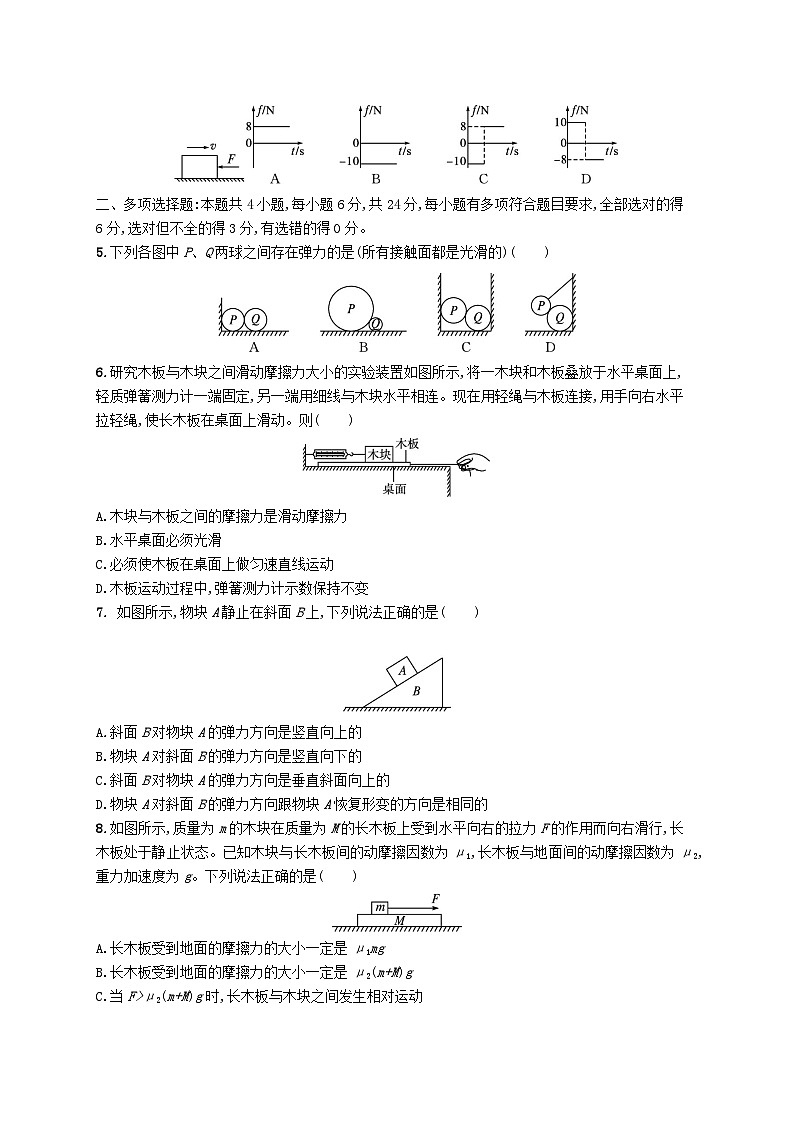 新教材2023_2024学年高中物理第3章相互作用测评鲁科版必修第一册02