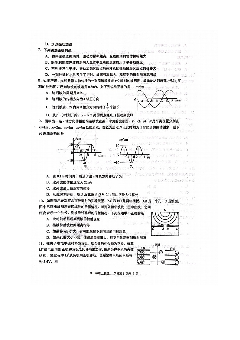 江苏省南菁高级中学2023-2024学年高二上学期9月调研物理试卷(创优班)第2页