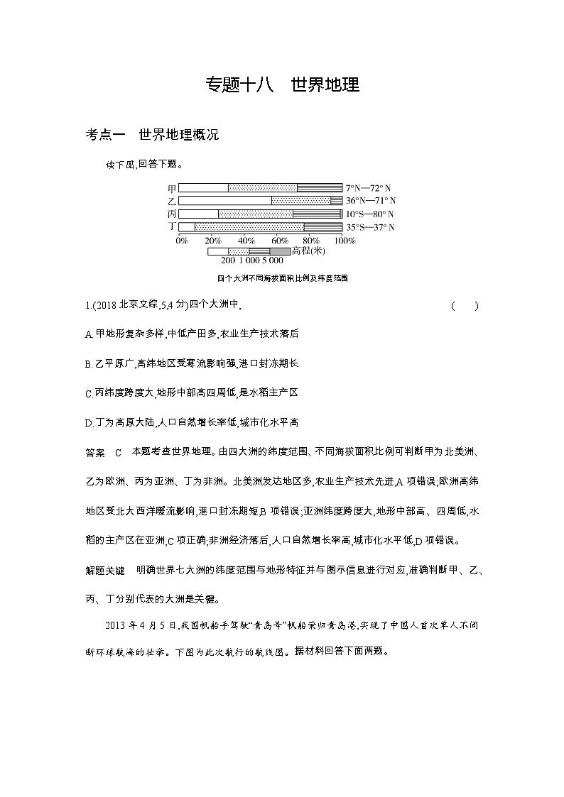 1_专题十八 世界地理10年高考真题第1页