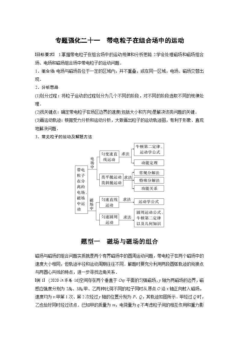 新高考物理一轮复习精品学案第10章专题强化21带电粒子在组合场中的运动（含解析）01