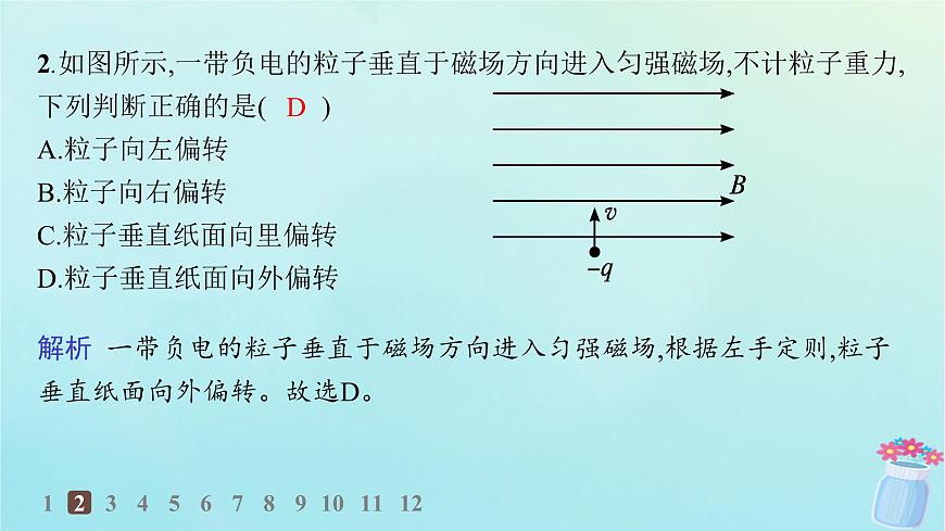 新教材2023_2024學(xué)年高中物理第1章磁吃電流的作用3.洛倫茲力分層作業(yè)課件教科版選擇性必修第二冊(cè)第4頁(yè)