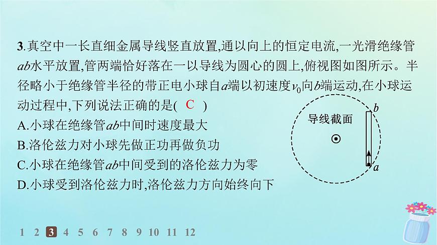 新教材2023_2024學(xué)年高中物理第1章磁吃電流的作用3.洛倫茲力分層作業(yè)課件教科版選擇性必修第二冊(cè)第5頁(yè)