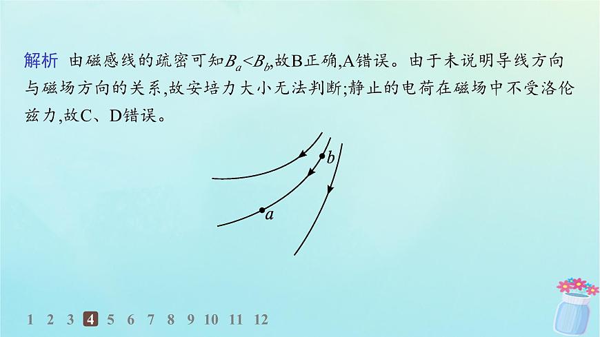 新教材2023_2024學(xué)年高中物理第1章磁吃電流的作用3.洛倫茲力分層作業(yè)課件教科版選擇性必修第二冊(cè)第8頁(yè)