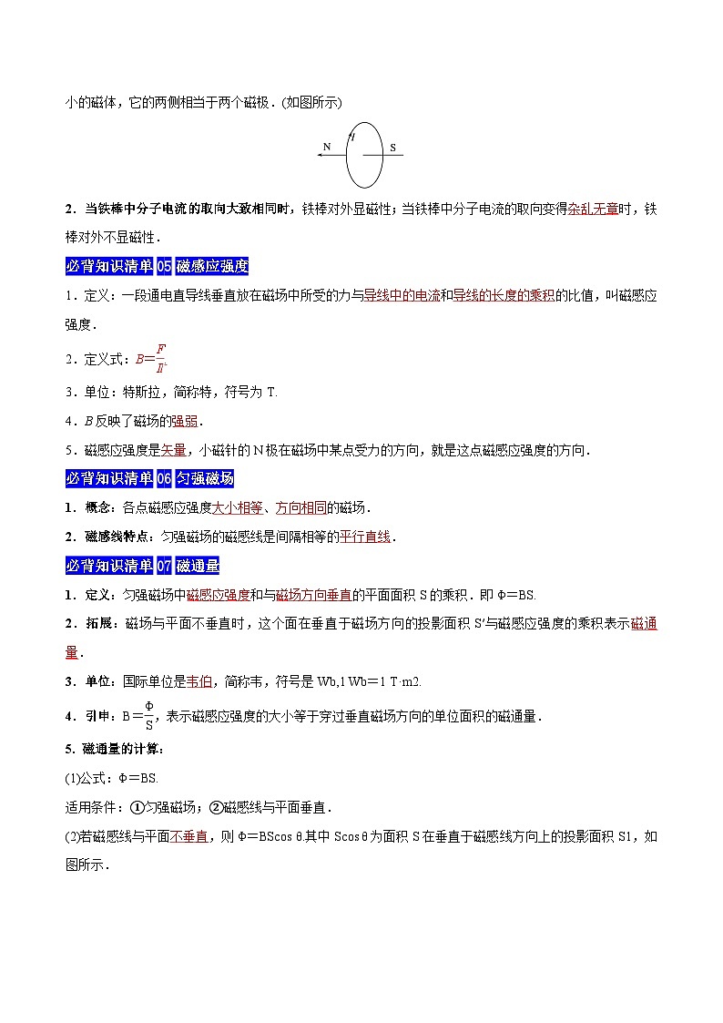 【期中知识点归纳】(人教版2019)2023-2024学年高二上学期物理 必修3 第五单元 电磁感应与电磁波初步 讲义(解析版)第3页