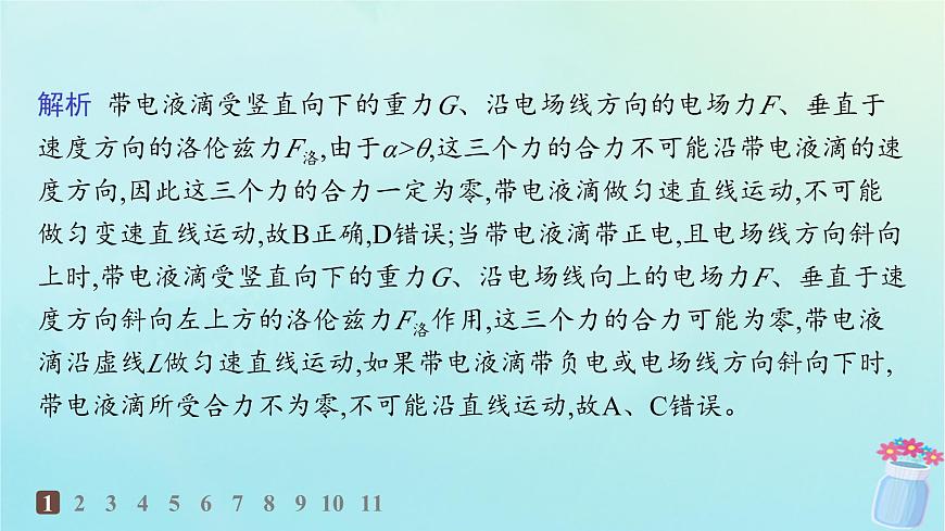 新教材2023_2024學(xué)年高中物理第1章磁吃電流的作用專題提升3帶電粒子在復(fù)合場中的運(yùn)動分層作業(yè)課件教科版選擇性必修第二冊第3頁