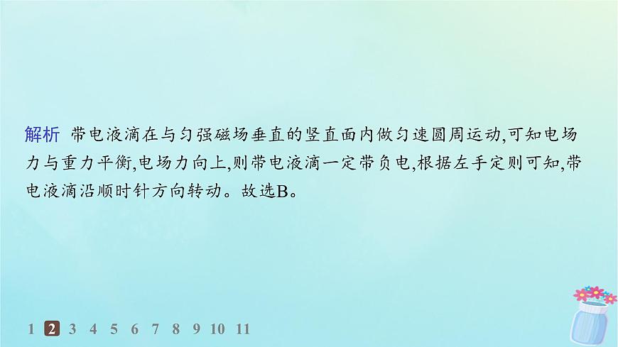 新教材2023_2024學(xué)年高中物理第1章磁吃電流的作用專題提升3帶電粒子在復(fù)合場中的運(yùn)動分層作業(yè)課件教科版選擇性必修第二冊第5頁