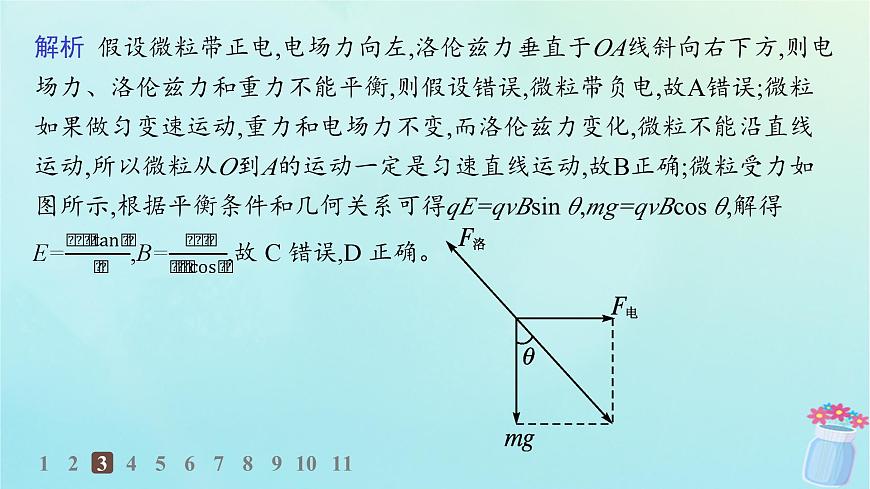 新教材2023_2024學(xué)年高中物理第1章磁吃電流的作用專題提升3帶電粒子在復(fù)合場中的運(yùn)動分層作業(yè)課件教科版選擇性必修第二冊第7頁