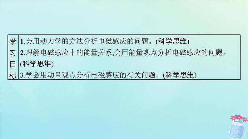 新教材2023_2024学年高中物理第2章电磁感应及其应用专题提升6电磁感应中的动力学能量动量问题课件教科版选择性必修第二册03