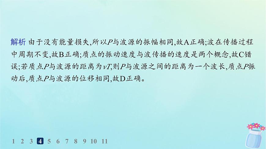 新教材2023_2024學(xué)年高中物理第3章機(jī)械波分層作業(yè)16波速與波長頻率的關(guān)系課件教科版選擇性必修第一冊(cè)第6頁