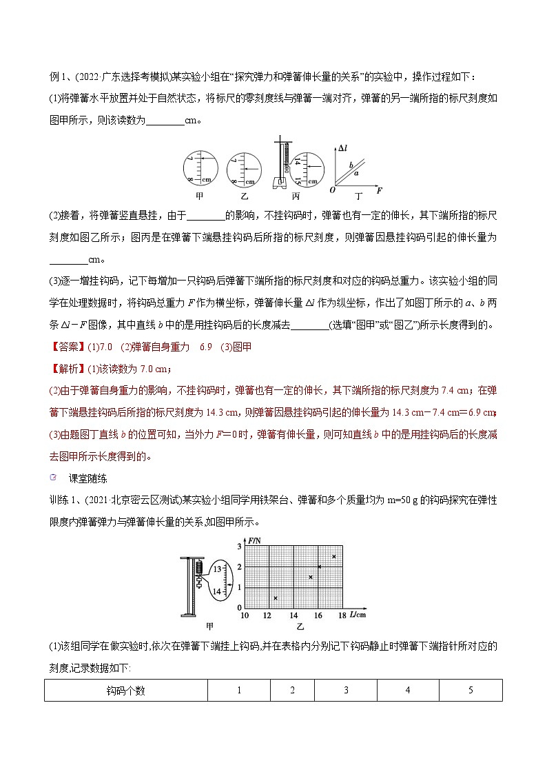 新高考物理一轮复习精讲精练第2章 相互作用 第4讲 探究弹力和弹簧伸长的关系(含解析)第3页