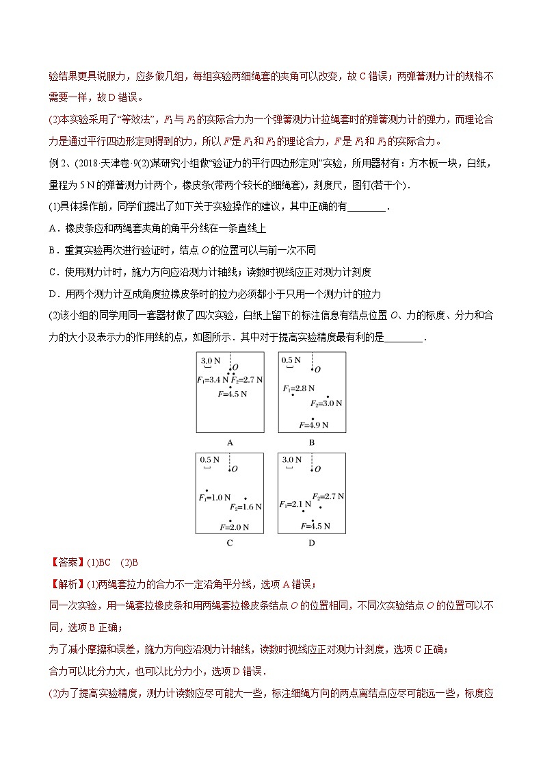 新高考物理一轮复习精讲精练第2章 相互作用 第5讲 验证平行四边形定则(含解析)第3页