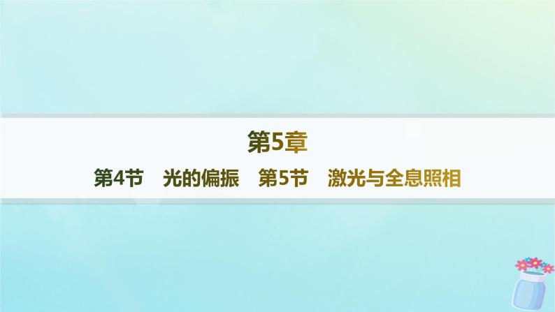 新教材2023_2024学年高中物理第5章光的干涉衍射和偏振第4节光的偏振第5节激光与全息照相课件鲁科版选择性必修第一册01