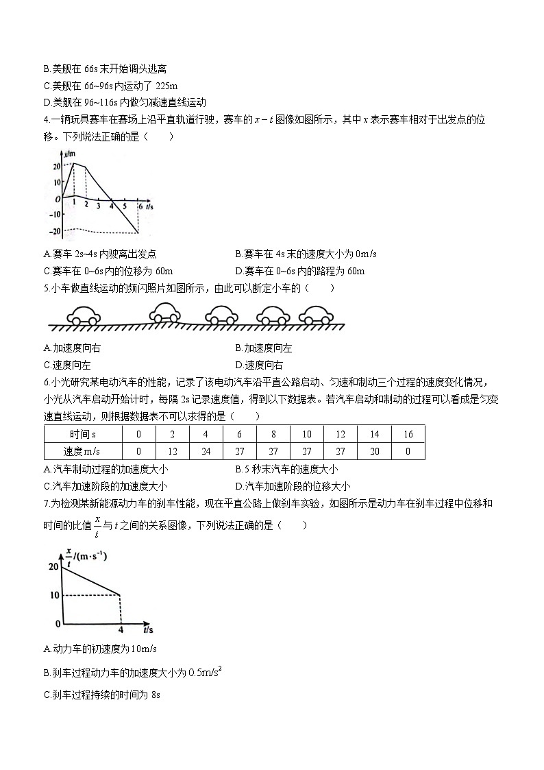河南省南阳市六校联考2023-2024学年高一上学期月考物理试题第2页