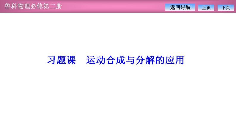 2023-2024学年鲁科版(2019)必修第二册 第2章 习题课 运动合成与分解的应用 课件01