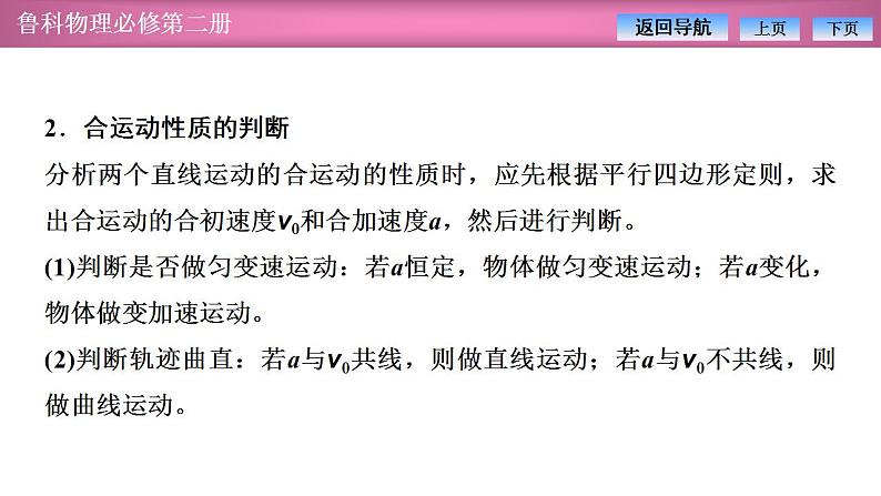 2023-2024学年鲁科版(2019)必修第二册 第2章 习题课 运动合成与分解的应用 课件04