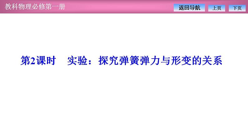 2023-2024学年教科版(2019)必修第一册 3.2第2课时 实验:探究弹簧弹力与形变的关系 课件第1页