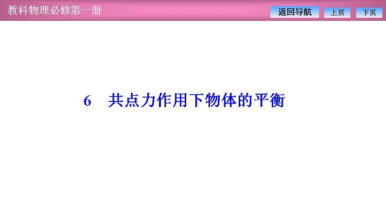 2023-2024学年教科版(2019)必修第一册 3.6共点力作用下物体的平衡 课件第1页