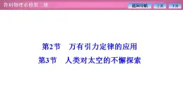 2023-2024学年鲁科版（2019）必修第二册 4.2万有引力定律的应用4.3人类对太空的不懈探索 课件