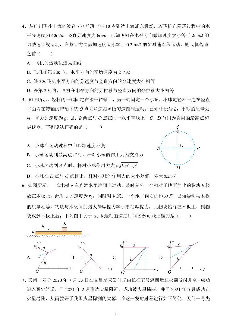 山东省德州市禹城市综合高中2023-2024学年高三10月月考考物理试题第2页