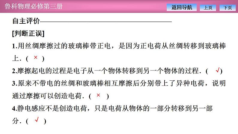 2023-2024学年鲁科版(2019)必修第三册 1.1静电的产生及其微观解释 课件第7页