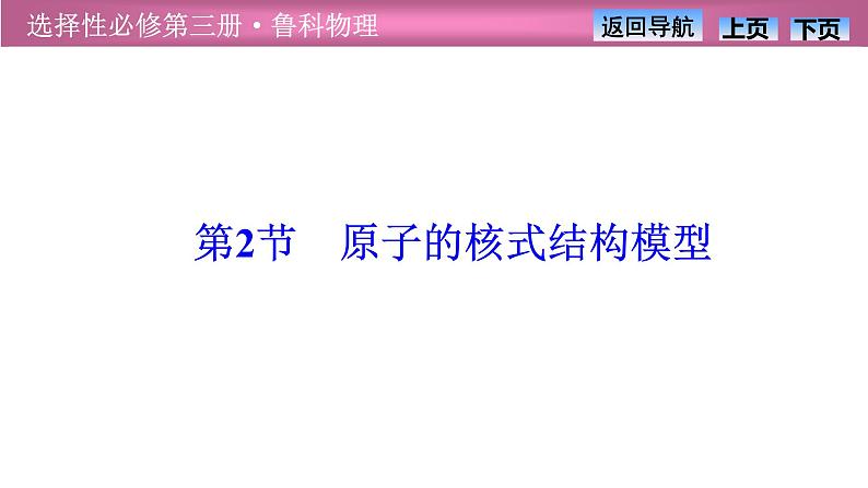 2023-2024学年鲁科版(2019)选择性必修第三册 4.2原子的核式结构模型 课件第1页