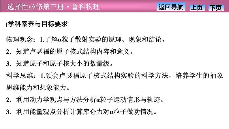 2023-2024学年鲁科版(2019)选择性必修第三册 4.2原子的核式结构模型 课件第2页