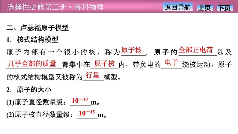 2023-2024学年鲁科版(2019)选择性必修第三册 4.2原子的核式结构模型 课件第6页