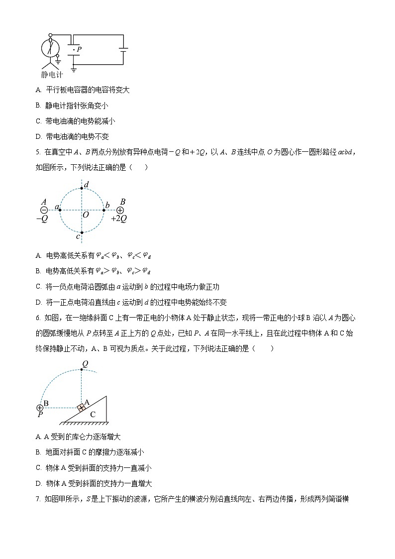 黑龙江省大庆实验中学二部2023-2024学年高二物理上学期10月阶段性考试试题(Word版附解析)第2页