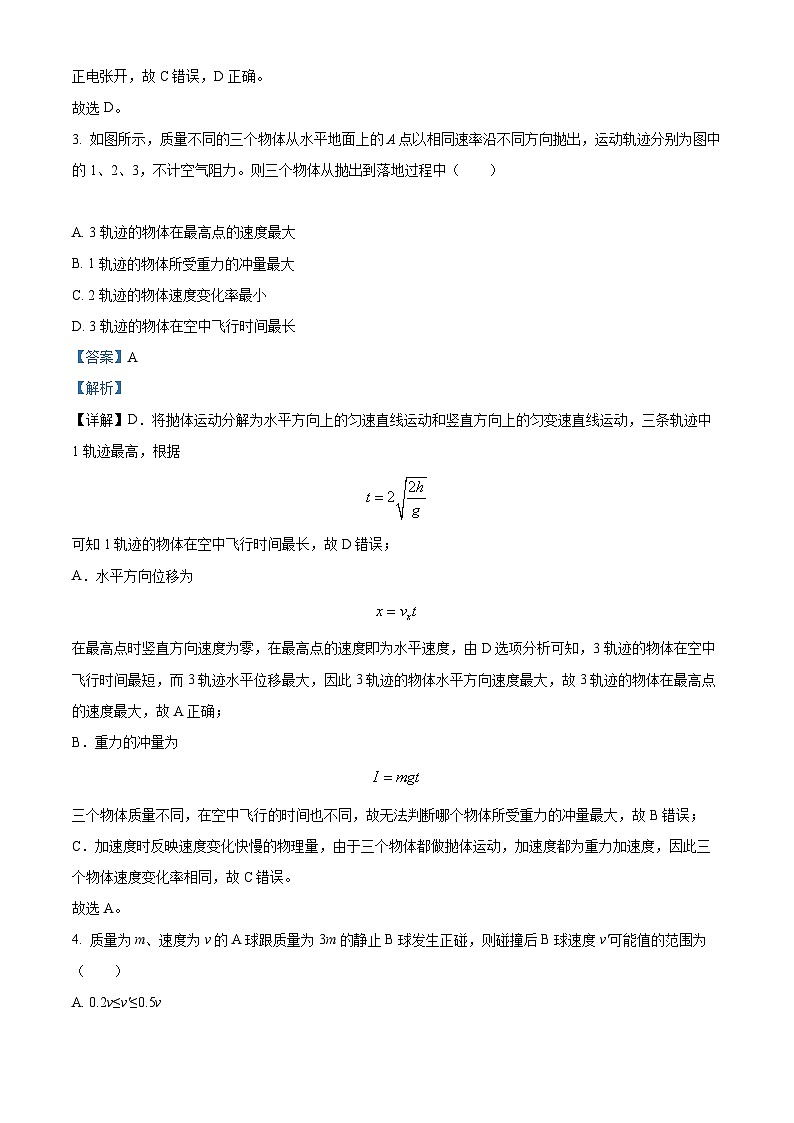 【期中真题】江苏省南京市江宁区2022-2023学年高三上学期学情调研物理试题(解析版)第2页